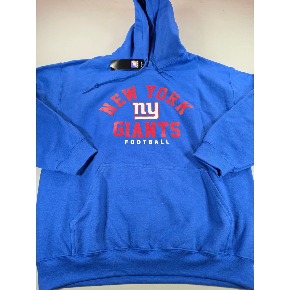 NFL Team Apparel New York Giants Hoodie Blue Graphic Sweatshirt Mens Large NEW